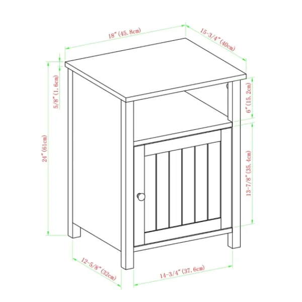 Accent & End Tables-Kirkland's Home Dark Walnut Grooved Door Side Table Brown