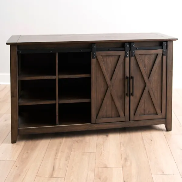 Cabinets & Sideboards-Kirkland's Home Dark Walnut Jackson Cabinet Brown