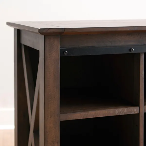 Cabinets & Sideboards-Kirkland's Home Dark Walnut Jackson Cabinet Brown