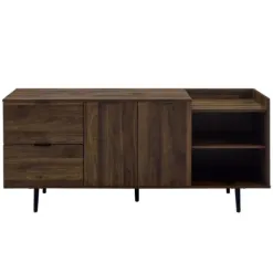 Tv Stands & Media Consoles-Kirkland's Home Dark Walnut Mid-Century 4-Door Tv Stand Brown