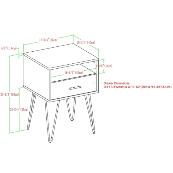 Accent & End Tables-Kirkland's Home Dark Walnut Modern Farmhouse Side Table Brown