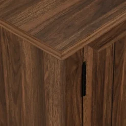 Tv Stands & Media Consoles-Kirkland's Home Dark Walnut Modern Farmhouse Tv Stand Brown