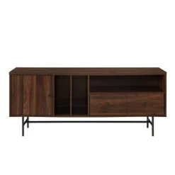 Tv Stands & Media Consoles-Kirkland's Home Dark Walnut Modern Record Storage Tv Stand Brown