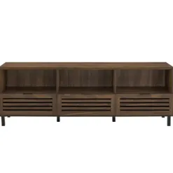 Tv Stands & Media Consoles-Kirkland's Home Dark Walnut Rustic Slat Door Tv Stand, 70 In. Brown