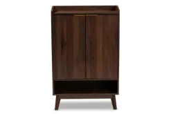Entryway Furniture-Kirkland's Home Dark Walnut 5-Shelf Wooden Shoe Cabinet Brown