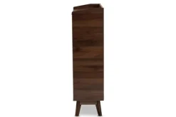 Entryway Furniture-Kirkland's Home Dark Walnut 5-Shelf Wooden Shoe Cabinet Brown