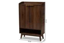 Entryway Furniture-Kirkland's Home Dark Walnut 5-Shelf Wooden Shoe Cabinet Brown
