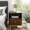 Nightstands-Kirkland's Home Dark Walnut Wood Open Cubby Nightstand Brown