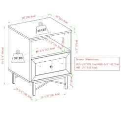 Nightstands-Kirkland's Home Dark Walnut Wood Open Cubby Nightstand Brown