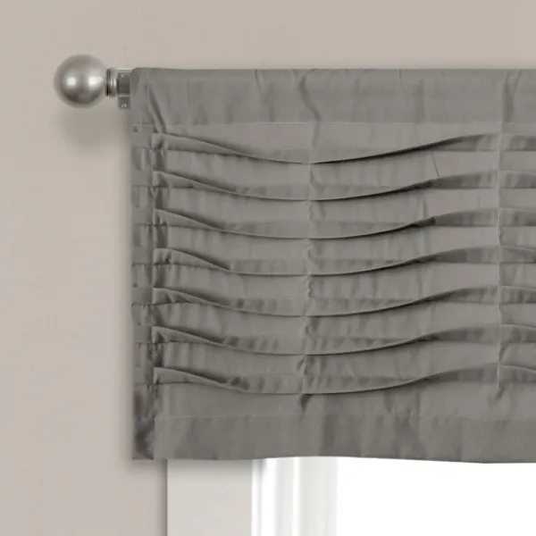 Curtains & Drapes-Kirkland's Home Dark Wave Pattern Valance Gray