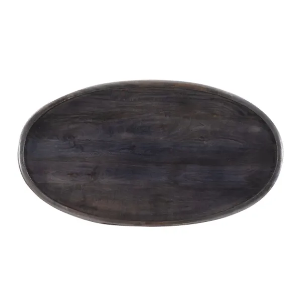 Coffee Tables-Kirkland's Home Dark Wood Carved Medallion Coffee Table Gray