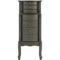 Dressers & Chests-Kirkland's Home Dark Wood Flip Top Armoire Gray