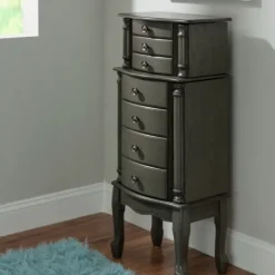 Dressers & Chests-Kirkland's Home Dark Wood Flip Top Armoire Gray