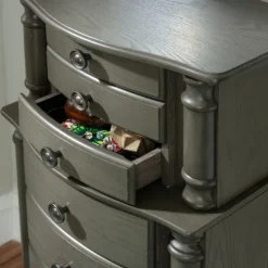Dressers & Chests-Kirkland's Home Dark Wood Flip Top Armoire Gray
