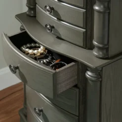 Dressers & Chests-Kirkland's Home Dark Wood Flip Top Armoire Gray