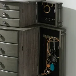 Dressers & Chests-Kirkland's Home Dark Wood Flip Top Armoire Gray