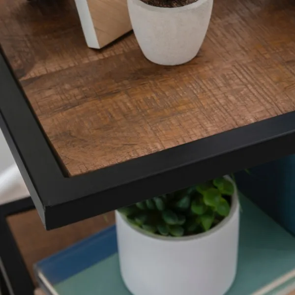 Accent & End Tables-Kirkland's Home Dark Wood Shelves S-Frame Accent Table Brown