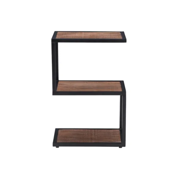 Accent & End Tables-Kirkland's Home Dark Wood Shelves S-Frame Accent Table Brown