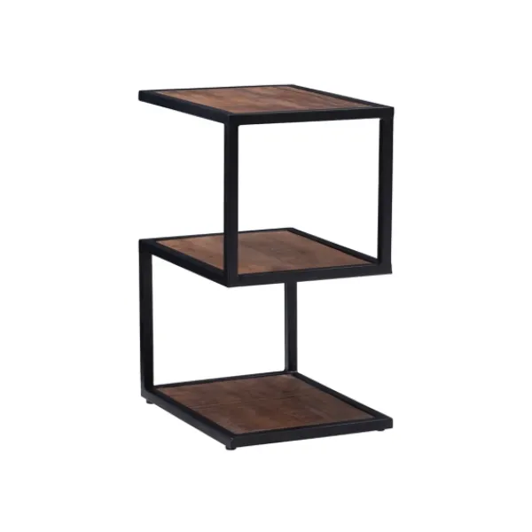 Accent & End Tables-Kirkland's Home Dark Wood Shelves S-Frame Accent Table Brown