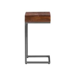 Accent & End Tables-Kirkland's Home Dark Wood Single Drawer C-Frame Accent Table Brown