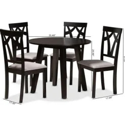 Dining Tables-Kirkland's Home Dark Wooden Splayed Base 5-Pc. Dining Set