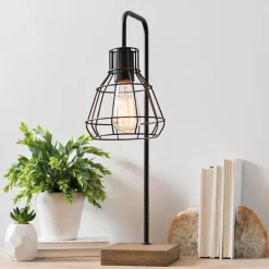 Table Lamps-Kirkland's Home David Metal Shade Edison Task Lamp Brown