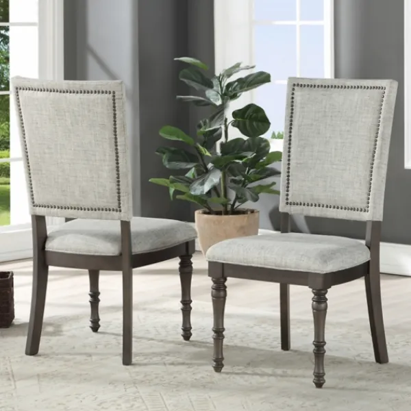 Dining Chairs-Kirkland's Home Dawson Upholstered Dining Chairs, Set Of 2 Gray