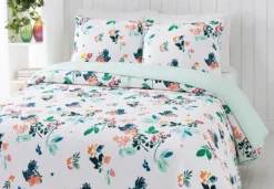 Quilts-Kirkland's Home Daydreaming Floral 2-Pc. Twin Quilt Set White/Green/Orange