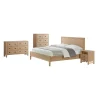 Beds & Headboards-Kirkland's Home Dean Double Driftwood Pine 5-Pc. King Bedroom Set Tan