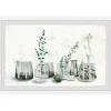 Framed Art-Kirkland's Home Deckled Glasses And Greens Framed Art Print White/Gray/Green