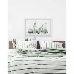 Framed Art-Kirkland's Home Deckled Glasses And Greens Framed Art Print White/Gray/Green
