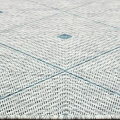 Outdoor Rugs-Kirkland's Home Deep Navy Trellis Outdoor Area Rug, 4X6 Blue/Gray