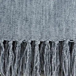 Blankets & Throws-Kirkland's Home Demin Chenille Fringe Throw Blue