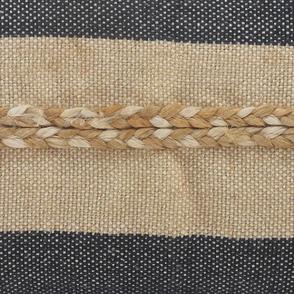Pillows-Kirkland's Home Denim Blue Braided Stripe Lumbar Pillow Blue/Tan/White