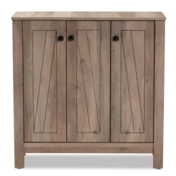 Entryway Furniture-Kirkland's Home Derrique Wash Shoe Storage Cabinet Gray