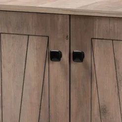 Entryway Furniture-Kirkland's Home Derrique Wash Shoe Storage Cabinet Gray