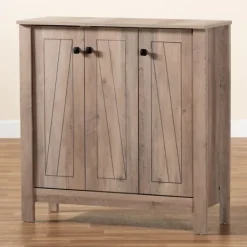 Entryway Furniture-Kirkland's Home Derrique Wash Shoe Storage Cabinet Gray