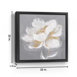 Framed Art-Kirkland's Home Devine Bloom Framed Canvas Art Print Gray/White/Gold