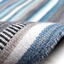 Outdoor Rugs-Kirkland's Home Dhurri Stripe Indoor/Outdoor Area Rug, 5X7 Blue