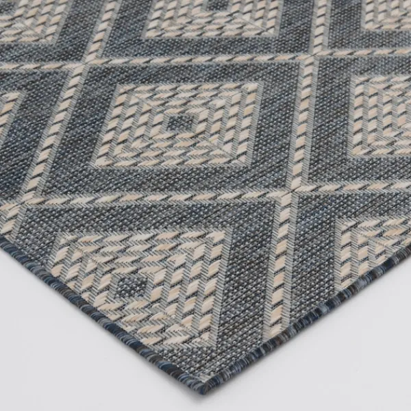 Outdoor Rugs-Kirkland's Home Diamond Lava Indoor/Outdoor Area Rug, 5X7 Blue