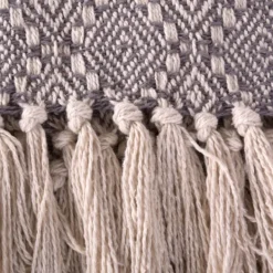 Blankets & Throws-Kirkland's Home Diamond Stitched Throw Gray