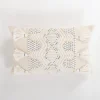 Pillows-Kirkland's Home Diamond Tassels Lumbar Pillow Ivory