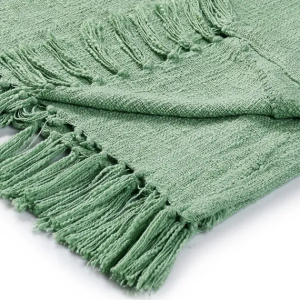 Blankets & Throws-Kirkland's Home Diamond Tufted Cotton Throw Green