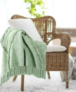 Blankets & Throws-Kirkland's Home Diamond Tufted Cotton Throw Green