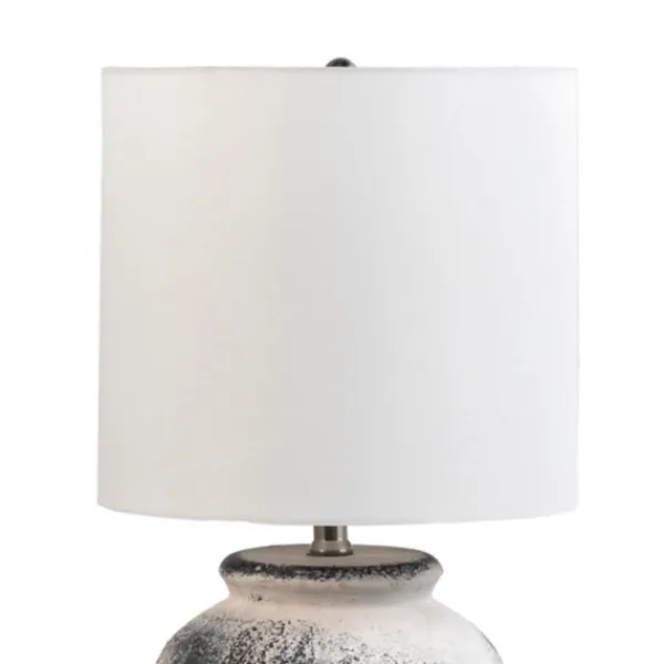 Table Lamps-Kirkland's Home Distressed And Gray Ceramic Table Lamp White