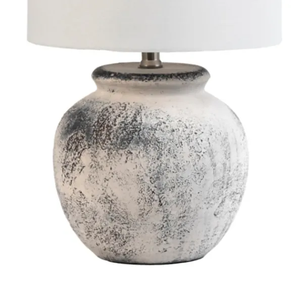 Table Lamps-Kirkland's Home Distressed And Gray Ceramic Table Lamp White