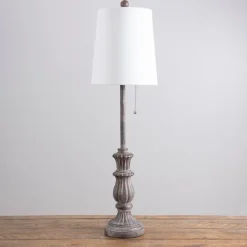 Buffet Lamps-Kirkland's Home Distressed Antique Gray Buffet Lamp White