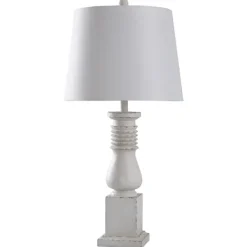 Table Lamps-Kirkland's Home Distressed Asher Table Lamp White