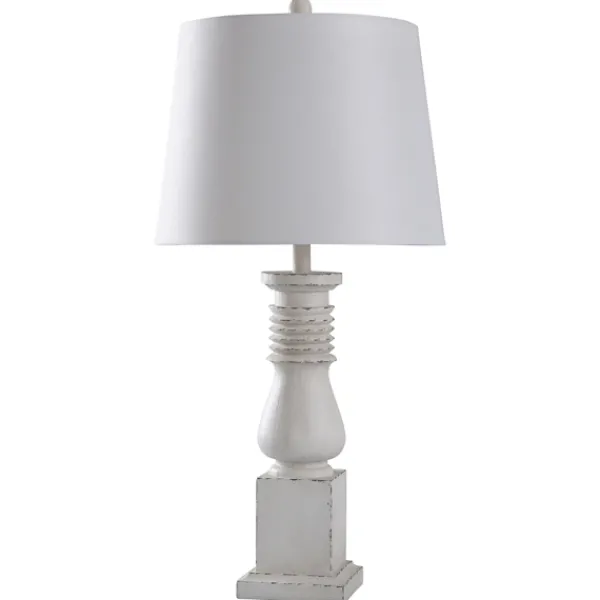 Table Lamps-Kirkland's Home Distressed Asher Table Lamp White
