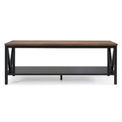 Coffee Tables-Kirkland's Home Distressed Barnwood Coffee Table Black